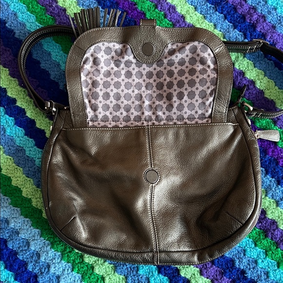 Gun metal metallic Brighton bag - Picture 2 of 11